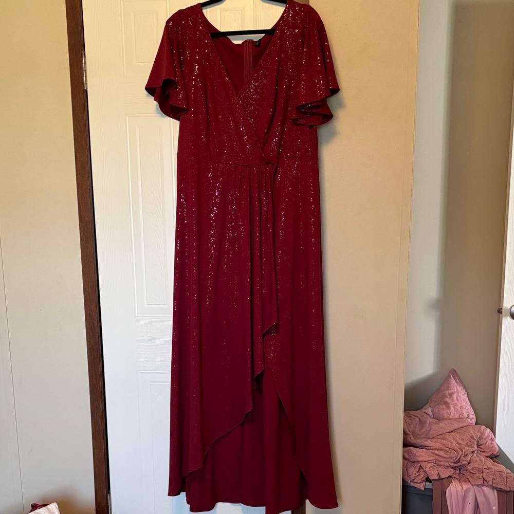 Elegant Red Sequin Dress
